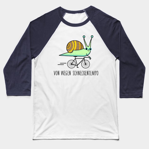 Funny snail rides a bicycle Baseball T-Shirt by spontania